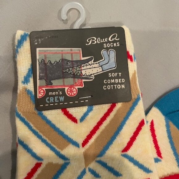 NWT Mens Socks Bundle 2 total L-XL Crew Sneaker Fun Blue Q NEW Gifts $30 - Picture 11 of 13